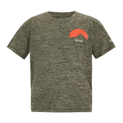 Dark Khaki Marl - Front - Regatta Childrens-Kids Alvarado Back Print T-Shirt