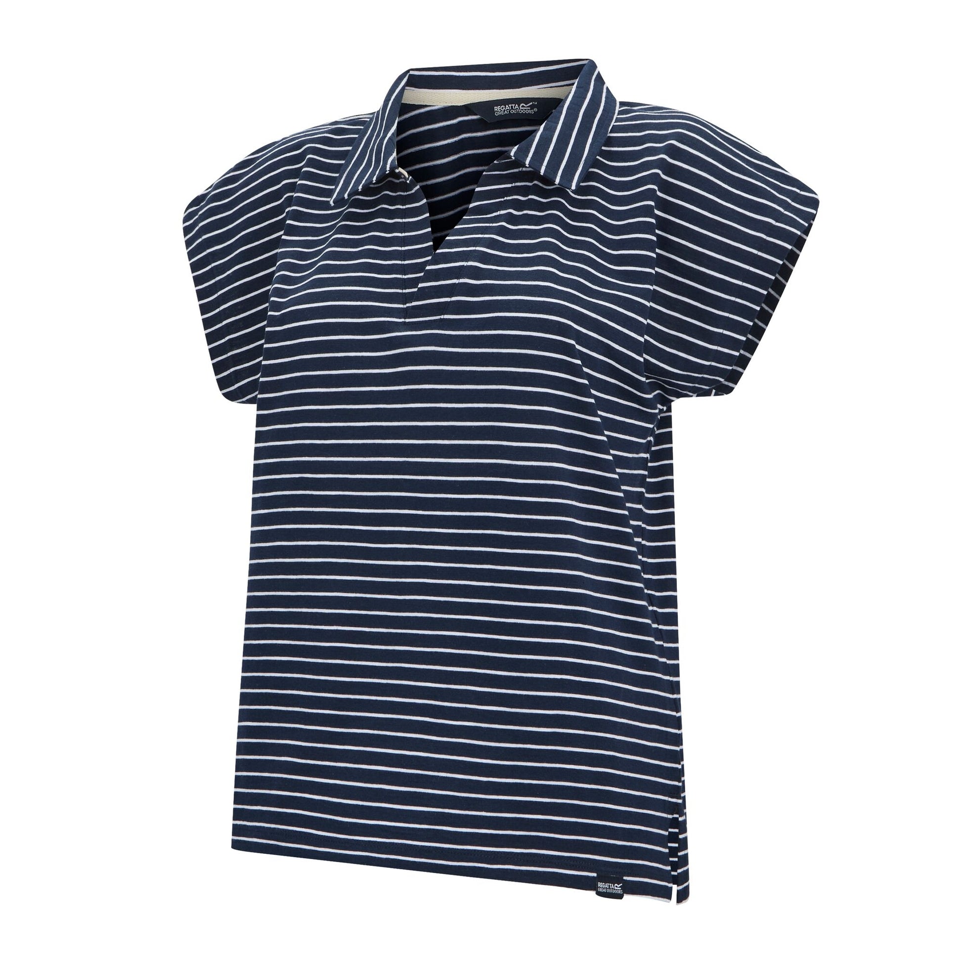 Navy-White - Side - Regatta Womens-Ladies Lorana T-Shirt
