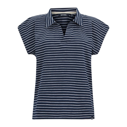 Navy-White - Front - Regatta Womens-Ladies Lorana T-Shirt