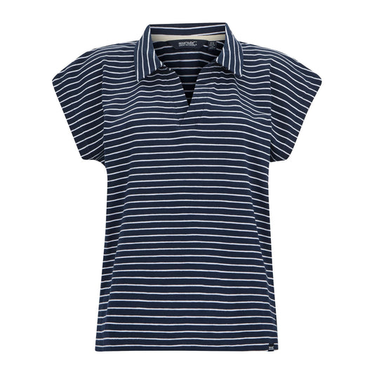 Navy-White - Front - Regatta Womens-Ladies Lorana T-Shirt