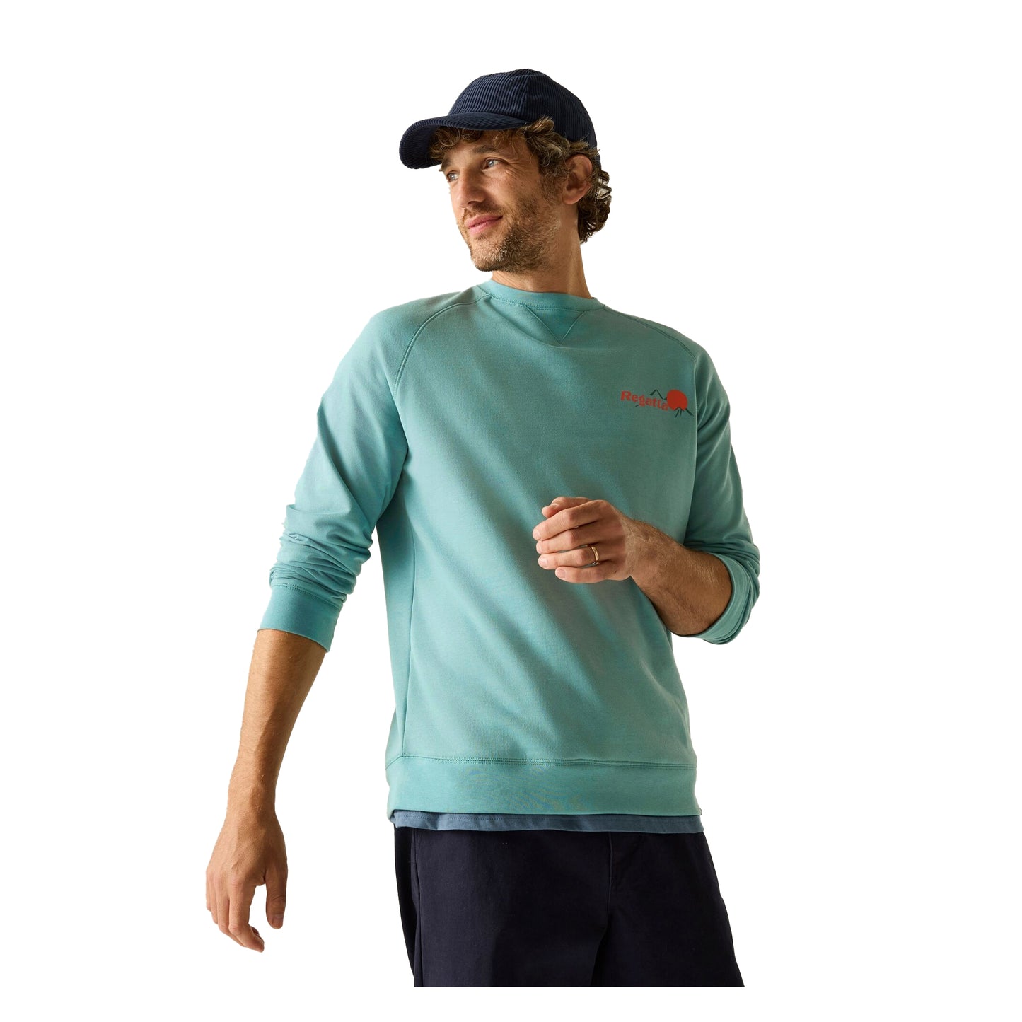 Arctic Green - Pack Shot - Regatta Mens Nithsdale Back Print Sweatshirt