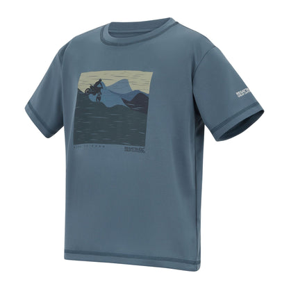China Blue - Side - Regatta Childrens-Kids Alvarado Bike T-Shirt