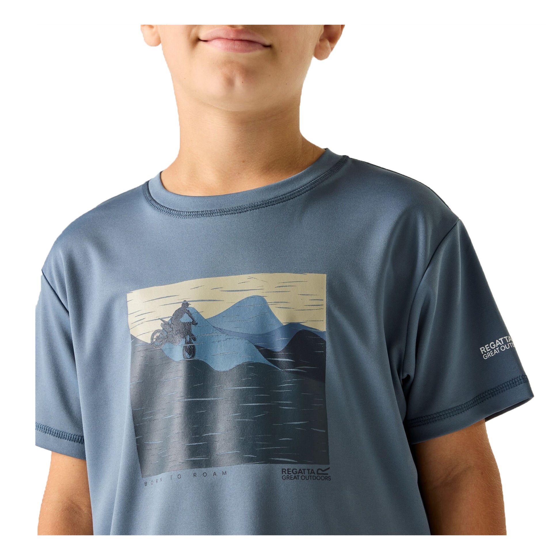 China Blue - Lifestyle - Regatta Childrens-Kids Alvarado Bike T-Shirt