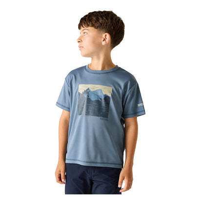 China Blue - Pack Shot - Regatta Childrens-Kids Alvarado Bike T-Shirt