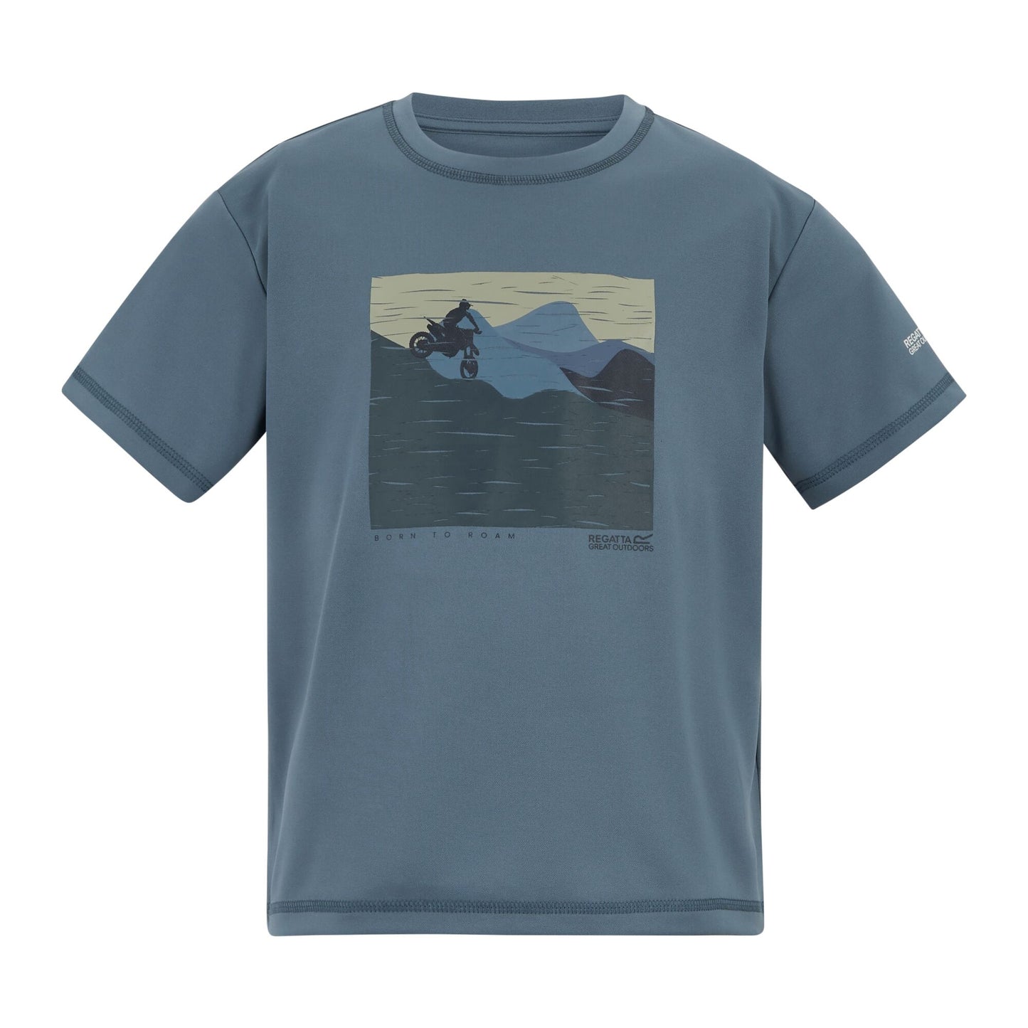 China Blue - Front - Regatta Childrens-Kids Alvarado Bike T-Shirt