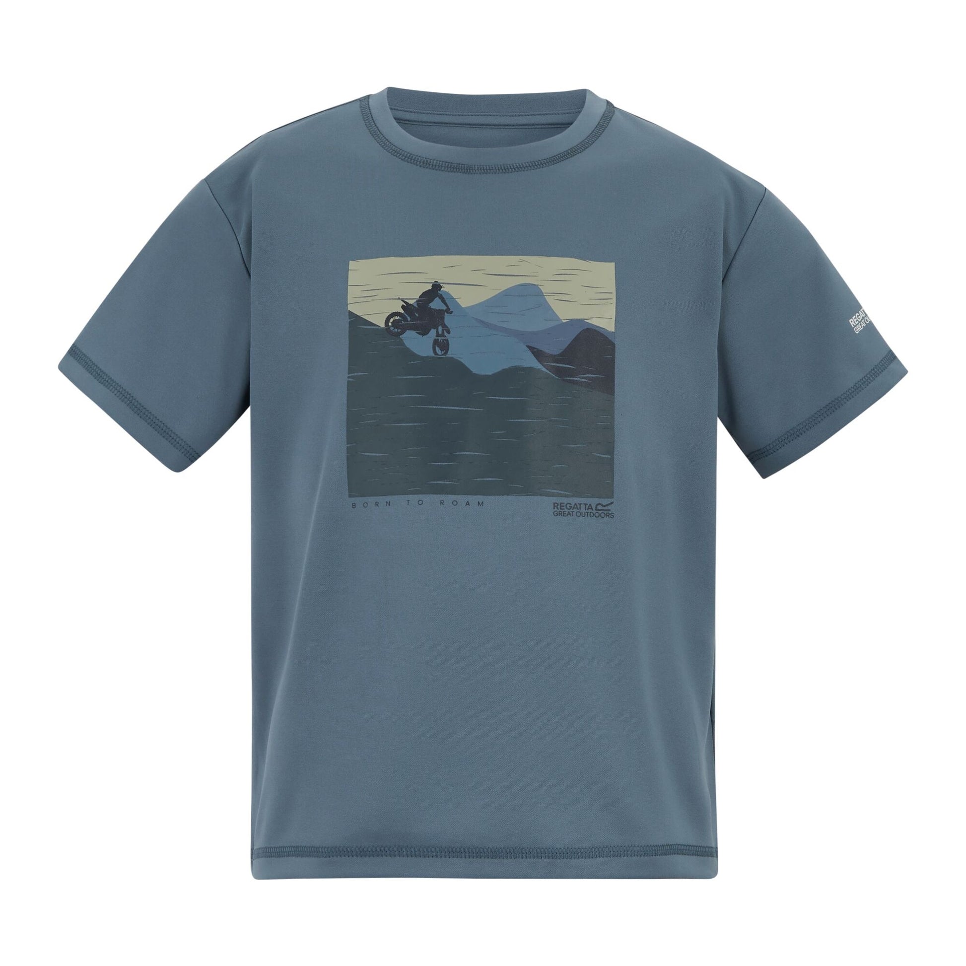 China Blue - Front - Regatta Childrens-Kids Alvarado Bike T-Shirt