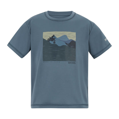 China Blue - Front - Regatta Childrens-Kids Alvarado Bike T-Shirt