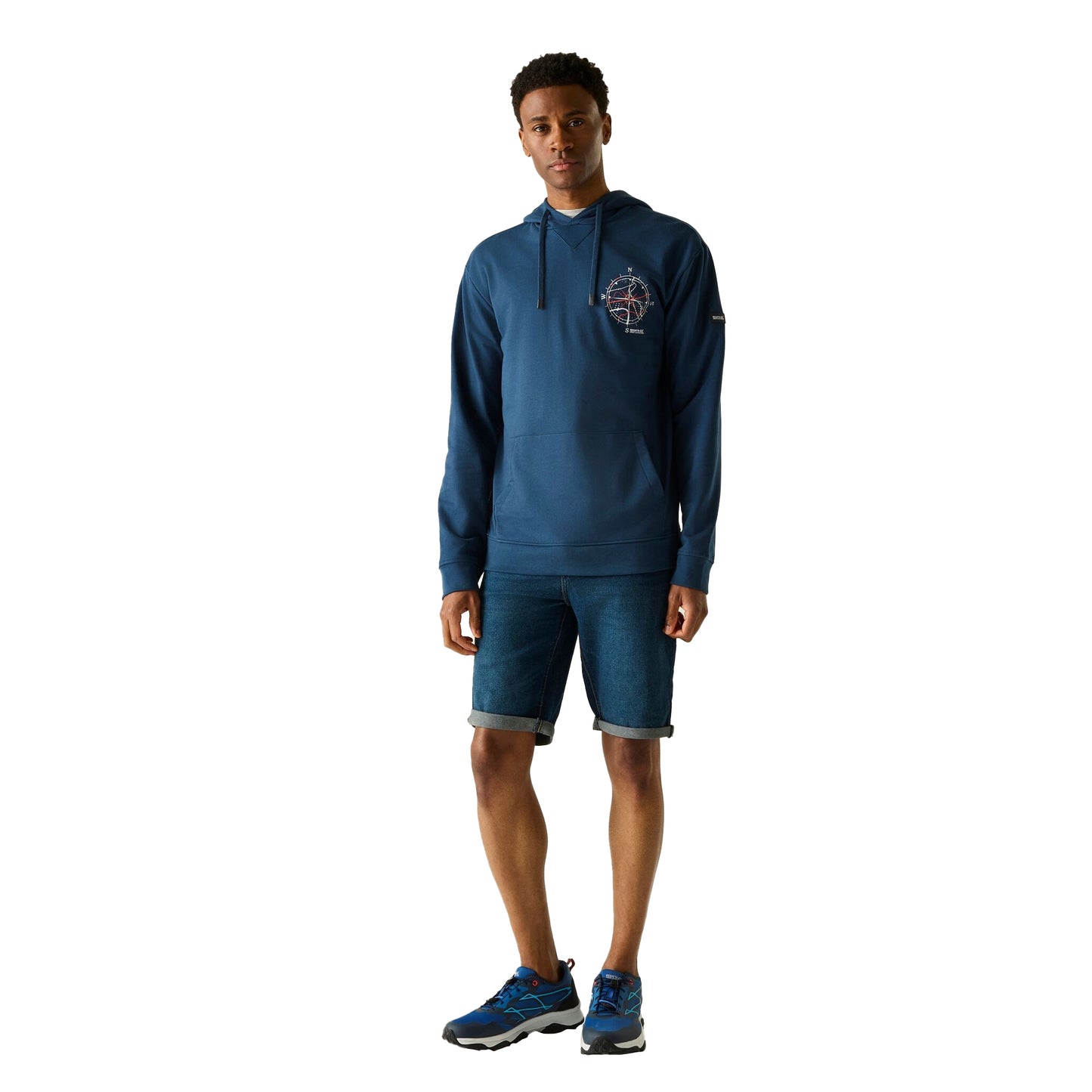 Moonlight Denim-Nordic Blue - Pack Shot - Regatta Mens Cline Compass Hoodie