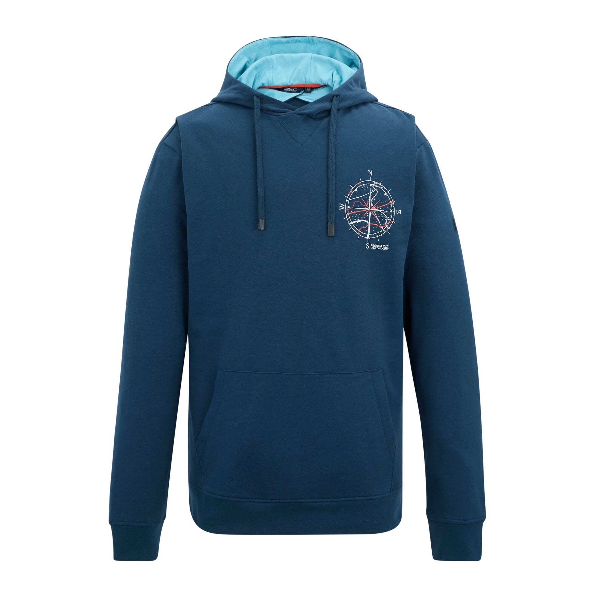 Moonlight Denim-Nordic Blue - Front - Regatta Mens Cline Compass Hoodie