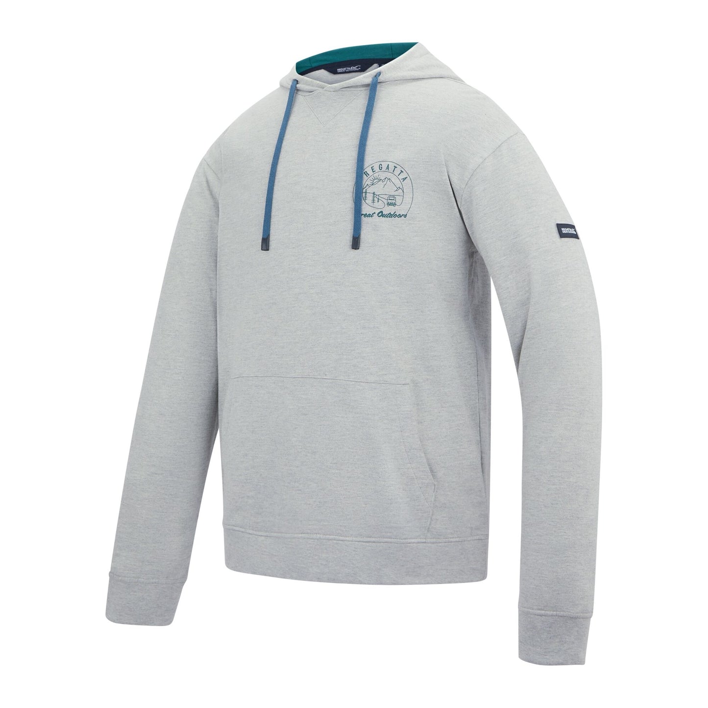 Grey Marl-Mediterranea - Side - Regatta Mens Cline Back Print Hoodie