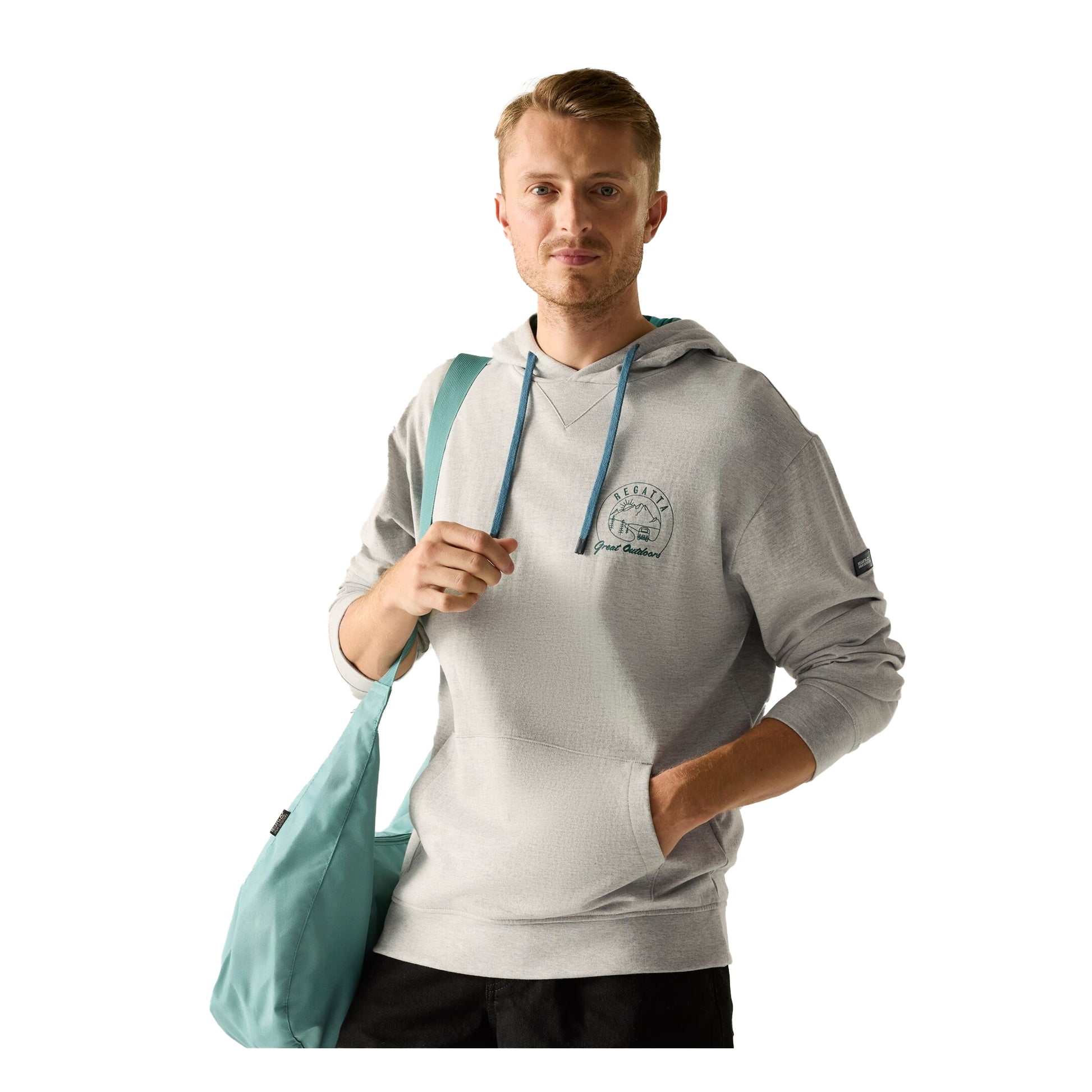 Grey Marl-Mediterranea - Lifestyle - Regatta Mens Cline Back Print Hoodie