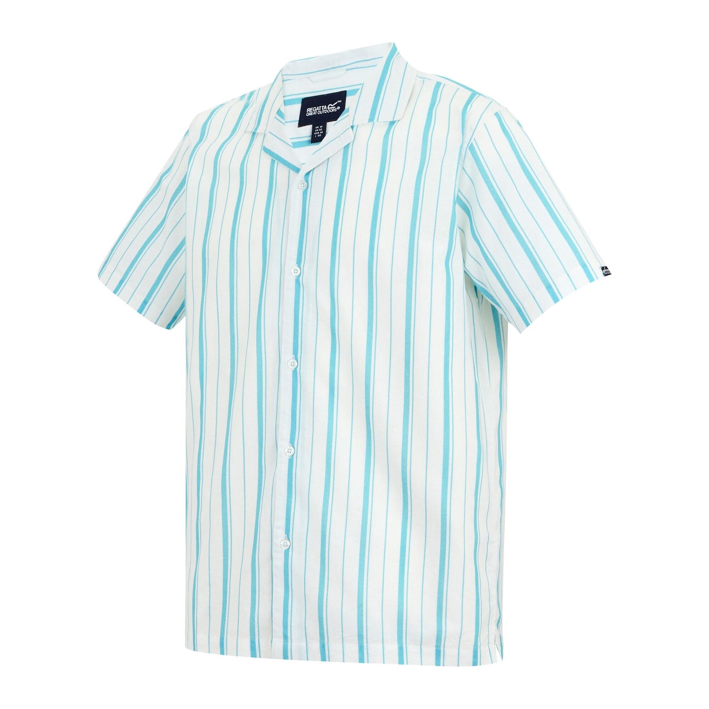 White-Nordic Blue - Side - Regatta Mens Hadlin Striped Shirt