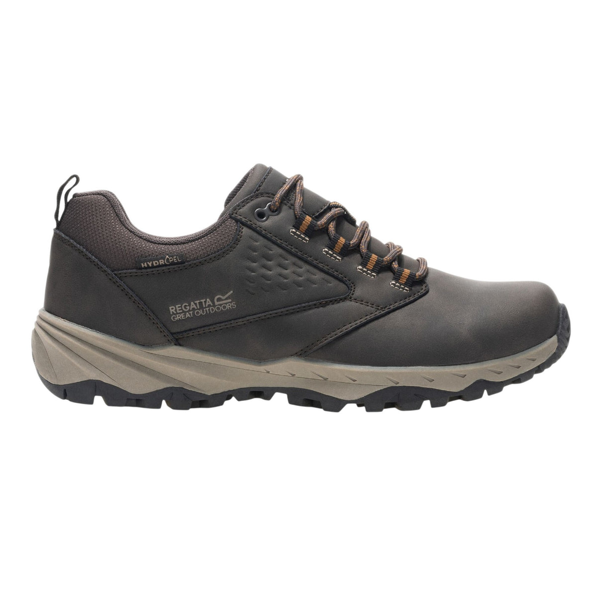 Peat-Tan - Side - Regatta Mens Amble Waterproof Low Cut Walking Shoes