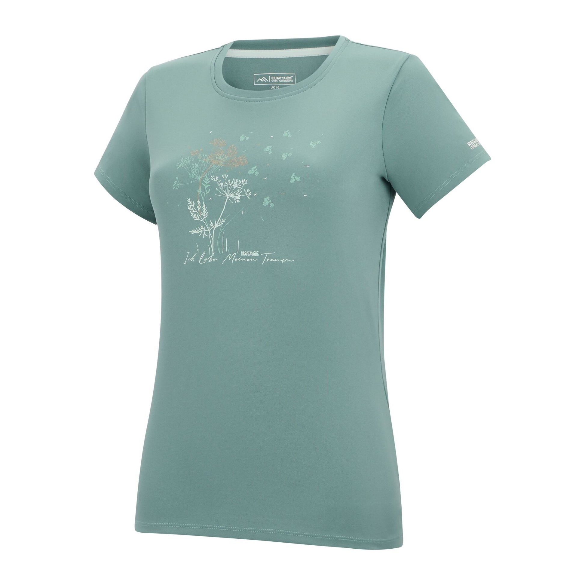 Ivy Moss - Side - Regatta Womens-Ladies Fingal Slogan Plants T-Shirt