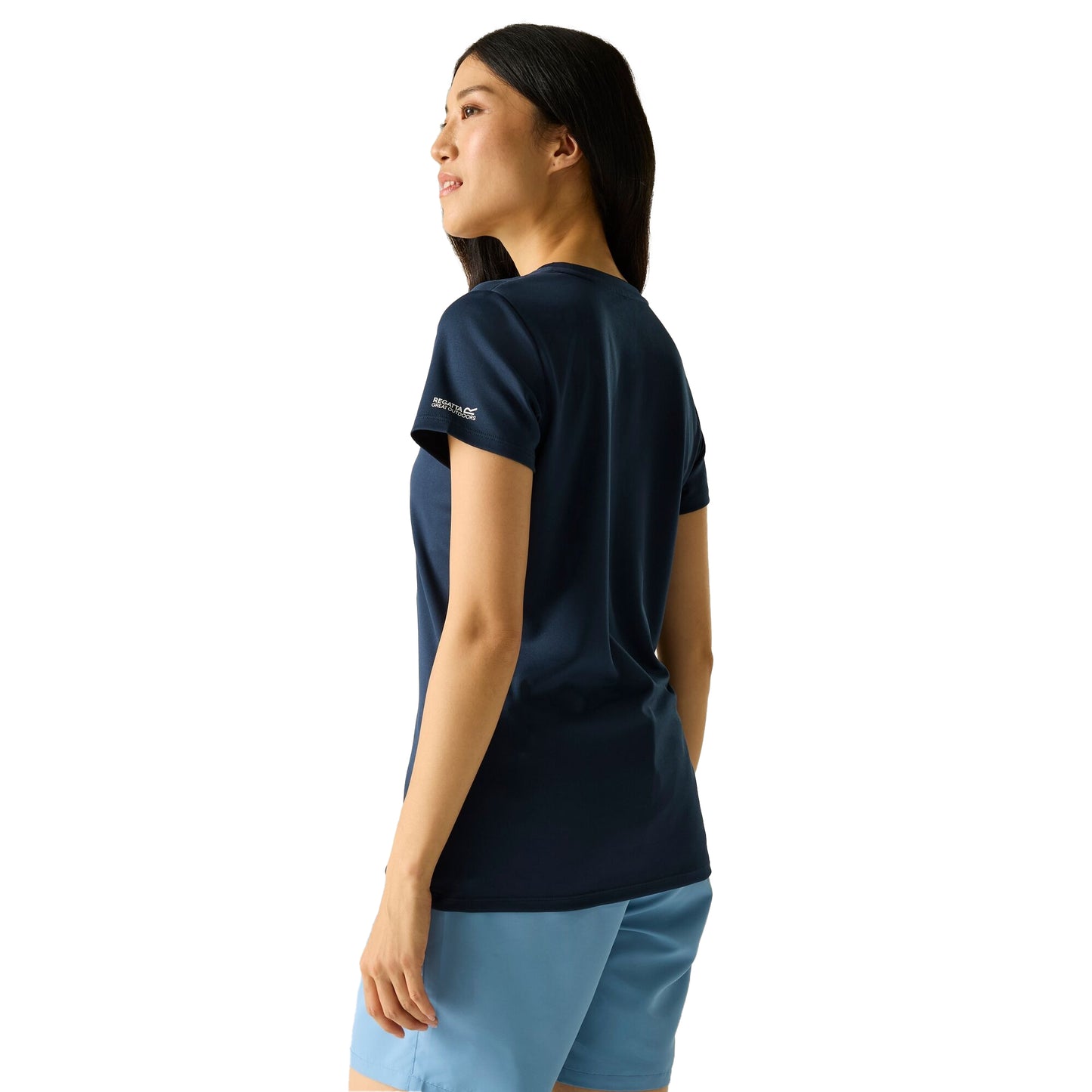 Navy Blue - Pack Shot - Regatta Womens-Ladies Fingal Slogan Cat T-Shirt
