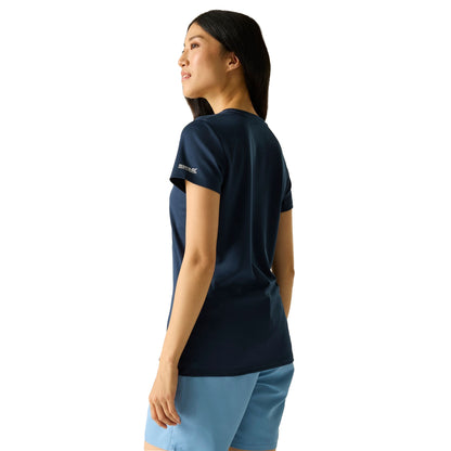 Navy Blue - Pack Shot - Regatta Womens-Ladies Fingal Slogan Cat T-Shirt