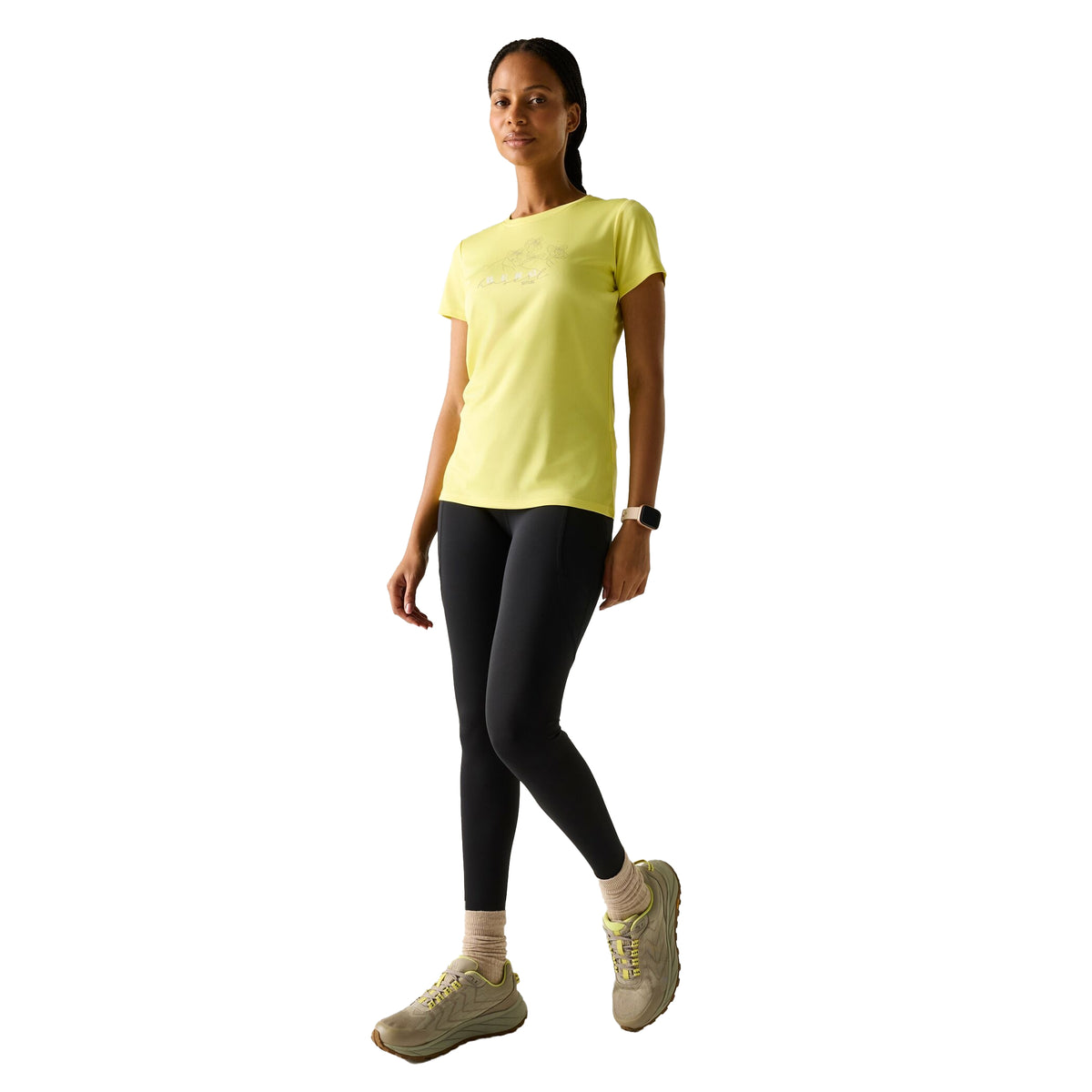 Canary Yellow - Pack Shot - Regatta Womens-Ladies Fingal Graphic Print T-Shirt