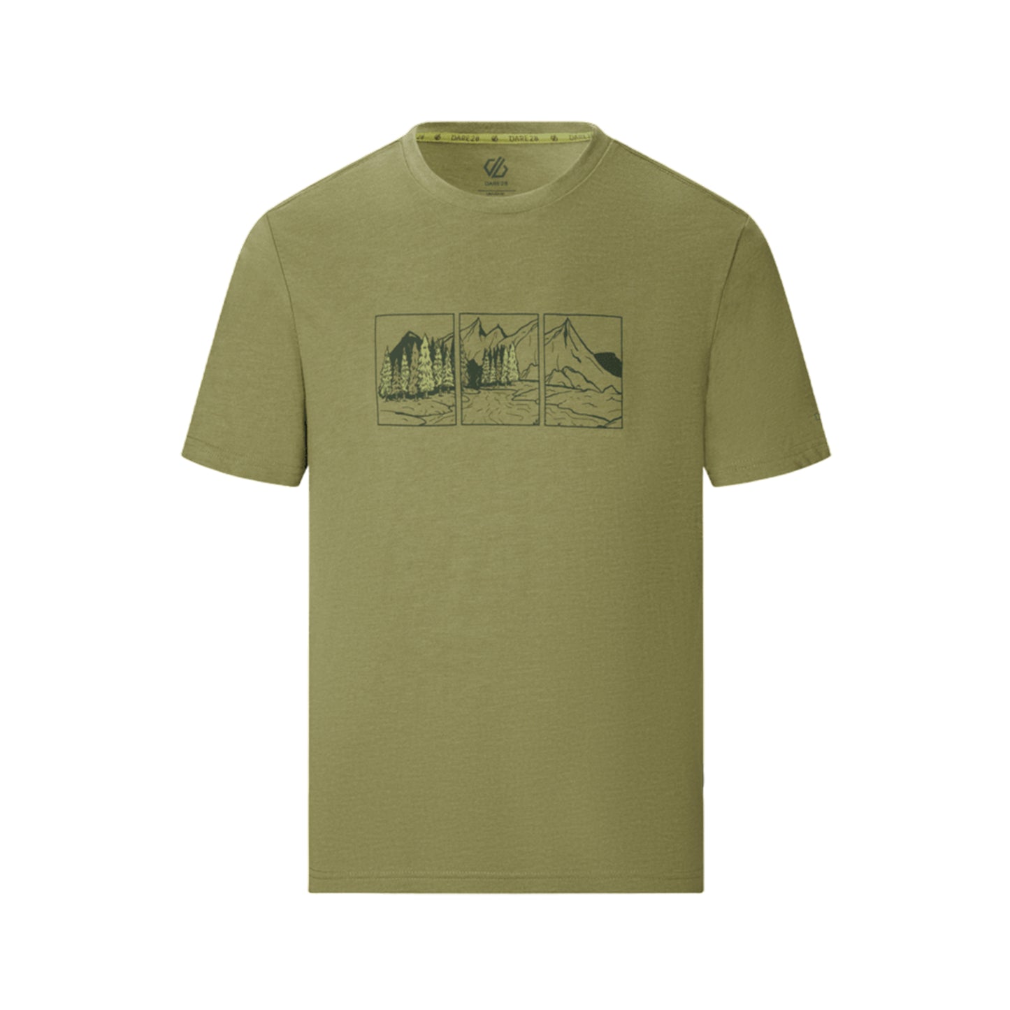 Nephrite Green - Front - Dare 2B Mens Movement III Mountain Scene T-Shirt