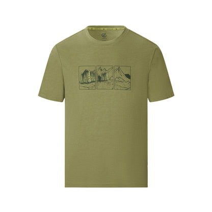 Nephrite Green - Front - Dare 2B Mens Movement III Mountain Scene T-Shirt