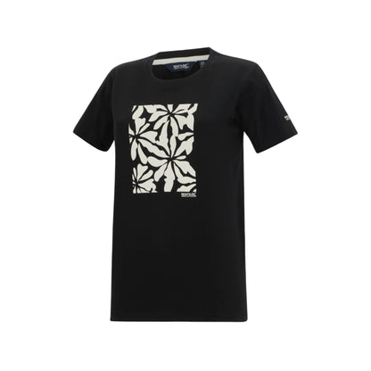 Black - Side - Regatta Womens-Ladies Filandra VX Floral Pattern T-Shirt