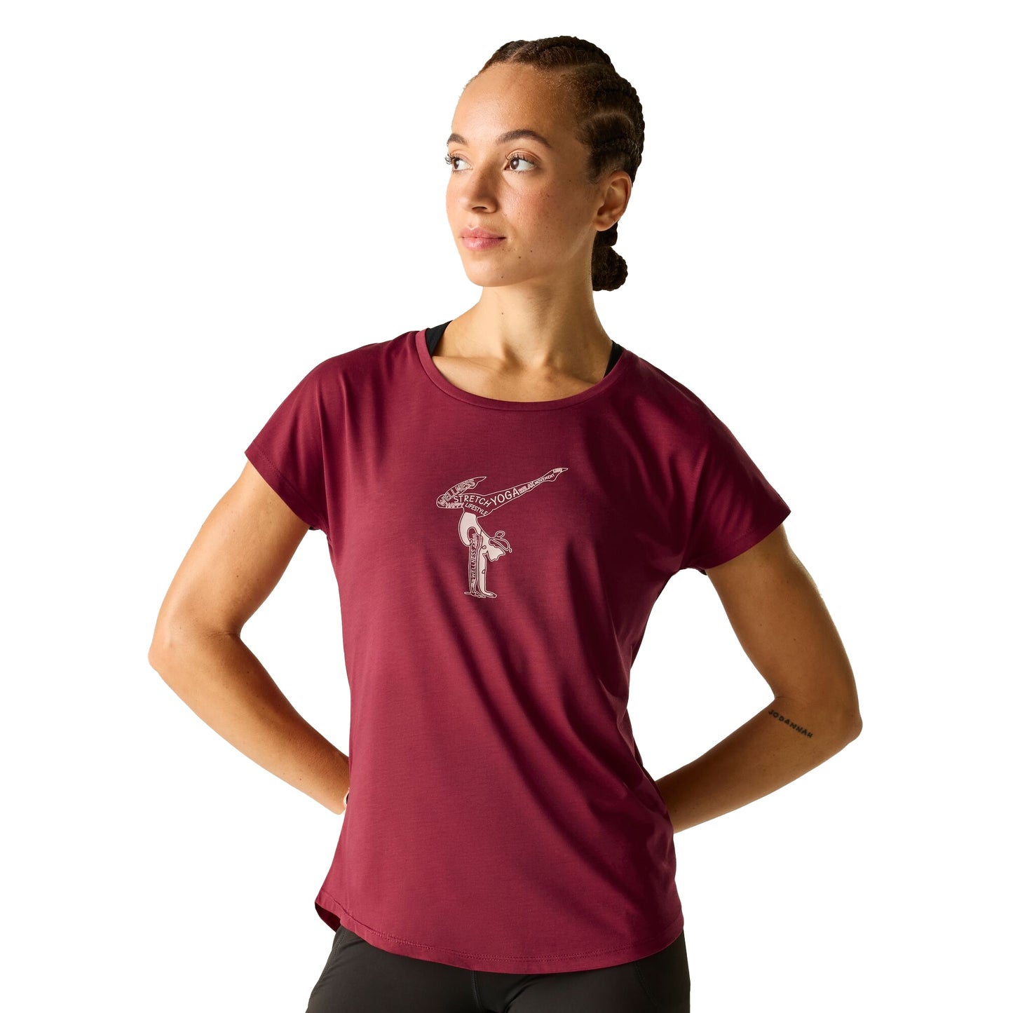 Tibetan Red - Lifestyle - Regatta Womens-Ladies Serenity Yoga Pose Lightweight T-Shirt