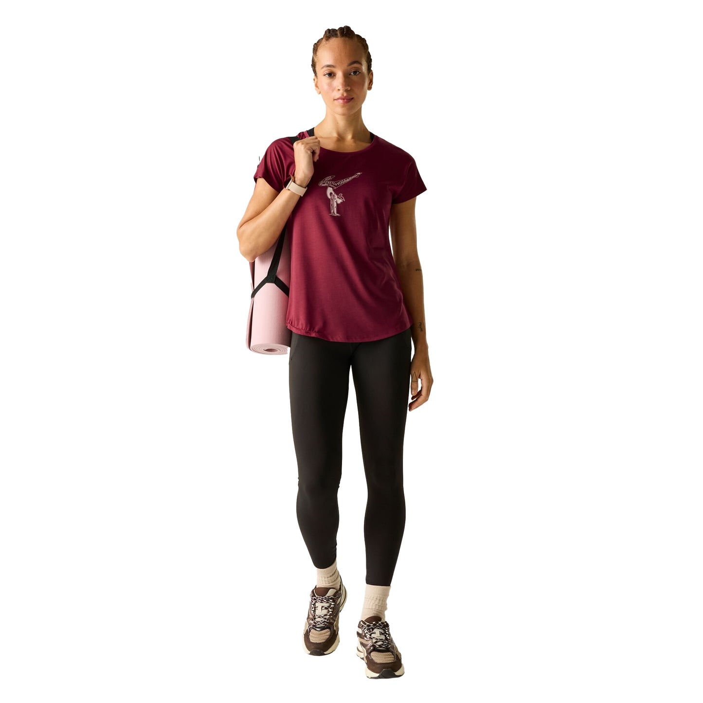 Tibetan Red - Pack Shot - Regatta Womens-Ladies Serenity Yoga Pose Lightweight T-Shirt
