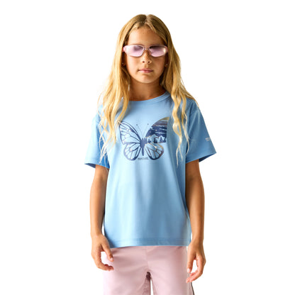 Denim Blue - Lifestyle - Regatta Childrens-Kids Aria Butterfly T-Shirt