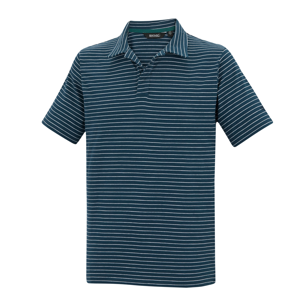 Moonlight Denim-White - Side - Regatta Mens Hadvo Stripe Polo Shirt