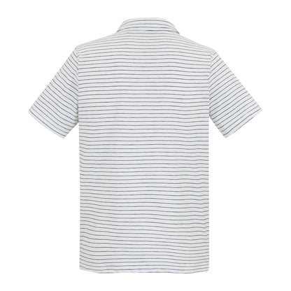White-Navy - Back - Regatta Mens Hadvo Stripe Polo Shirt