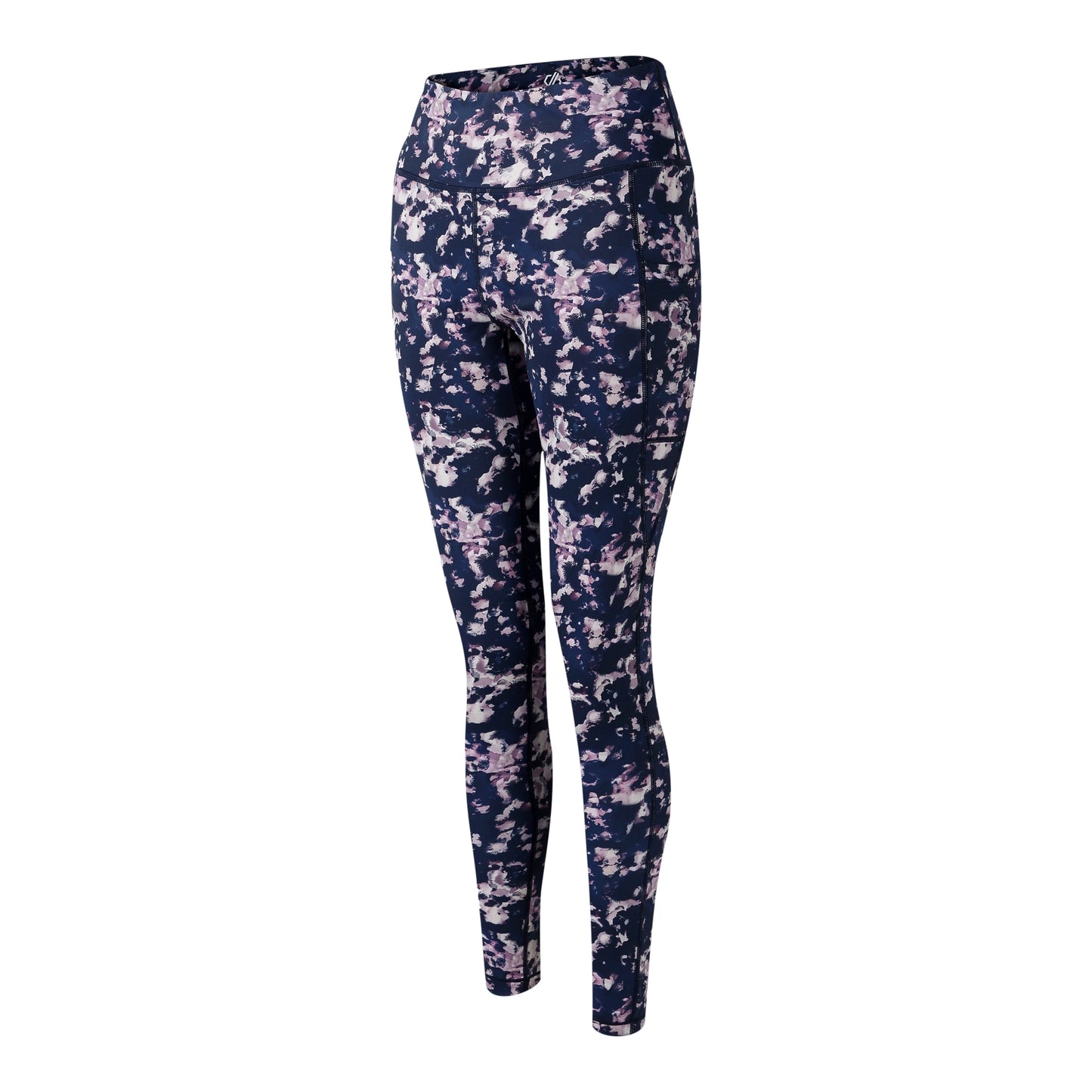 Navy - Side - Dare 2B Womens-Ladies Influential II Ink Print Leggings