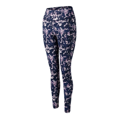 Navy - Side - Dare 2B Womens-Ladies Influential II Ink Print Leggings