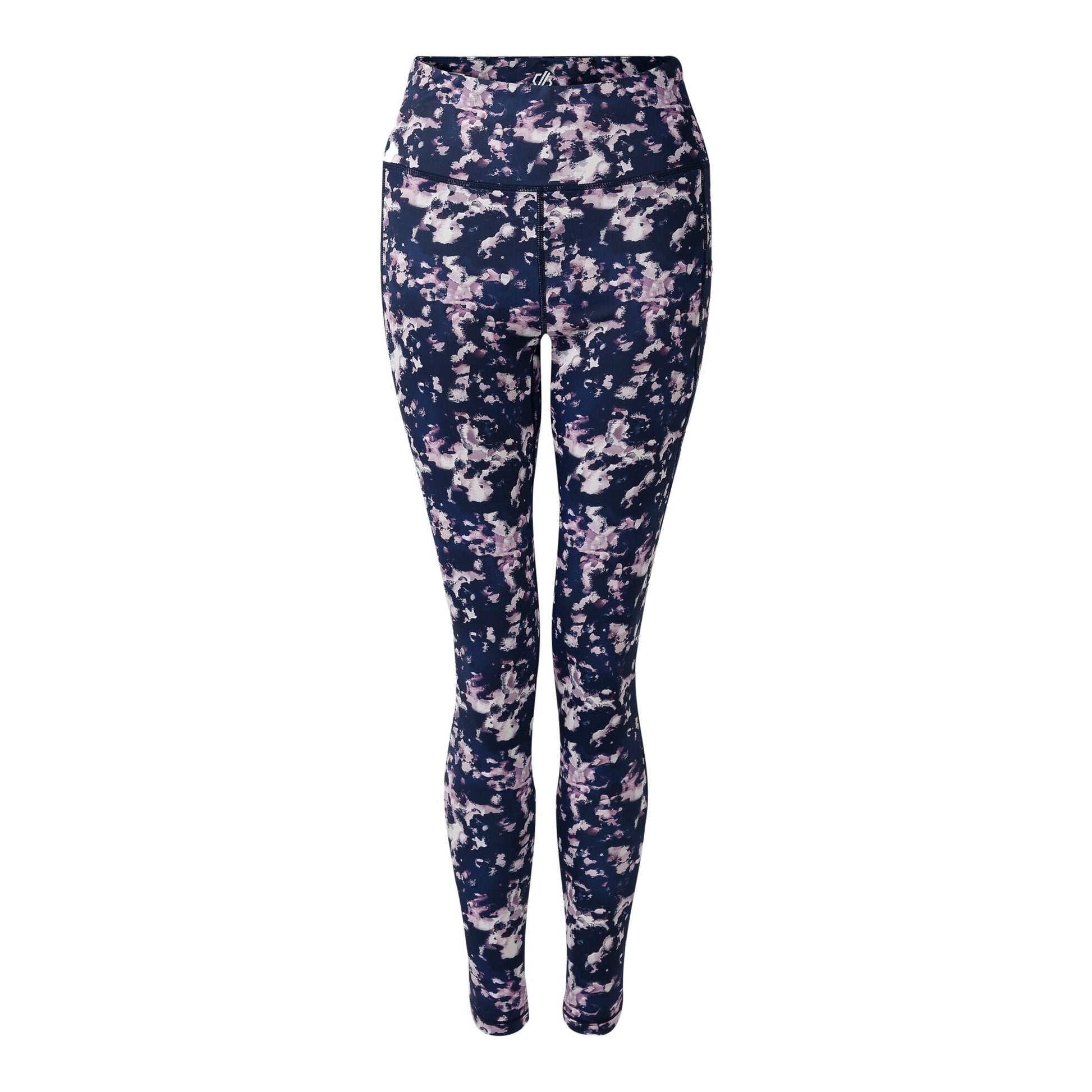 Navy - Front - Dare 2B Womens-Ladies Influential II Ink Print Leggings