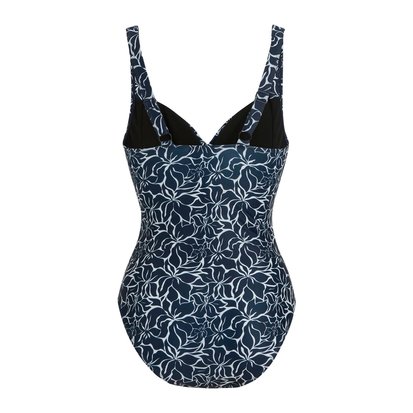Navy - Back - Regatta Womens-Ladies Sakari Tummy Control Floral One Piece Swimsuit
