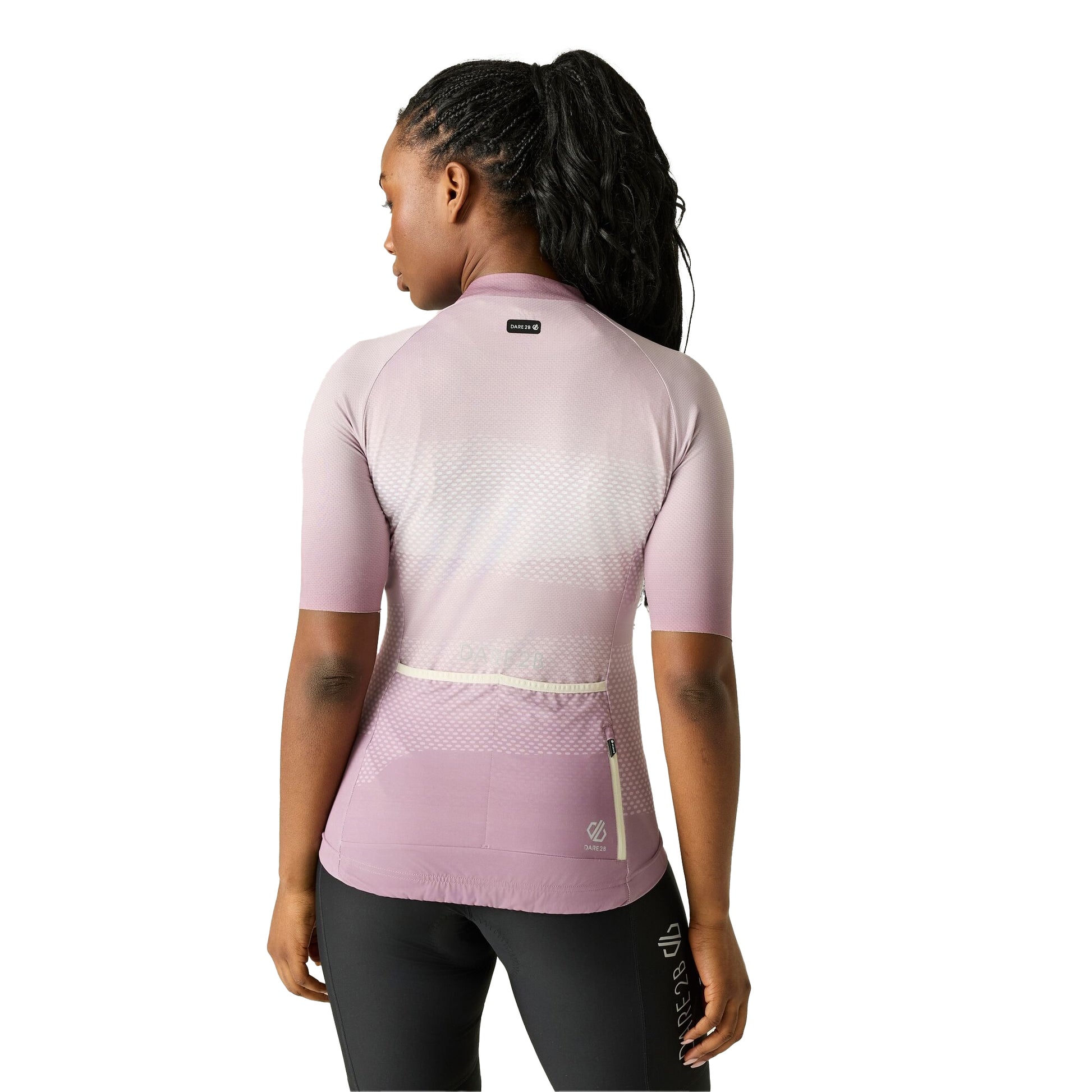 Mauve Shadow - Back - Dare 2B Womens-Ladies Lightning Gradient Print Half-Sleeved Cycling Jersey