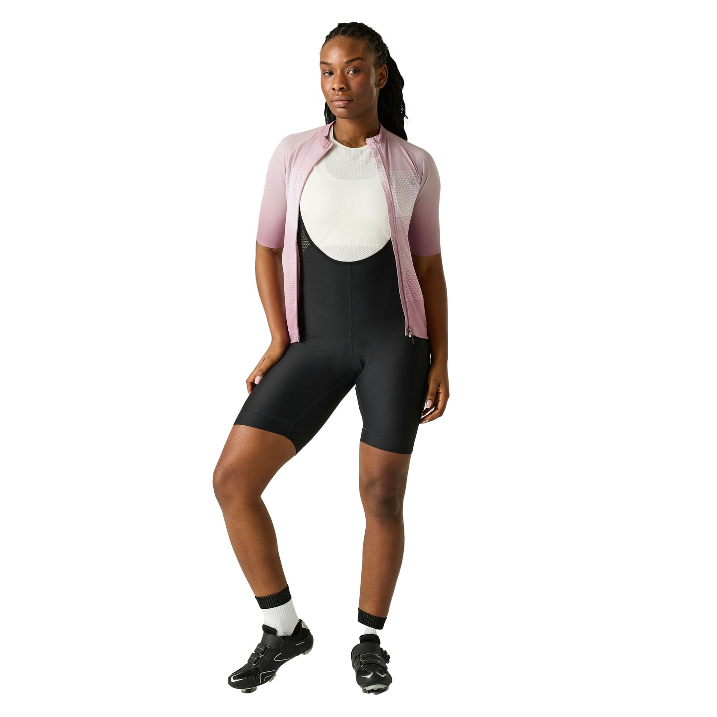 Mauve Shadow - Pack Shot - Dare 2B Womens-Ladies Lightning Gradient Print Half-Sleeved Cycling Jersey
