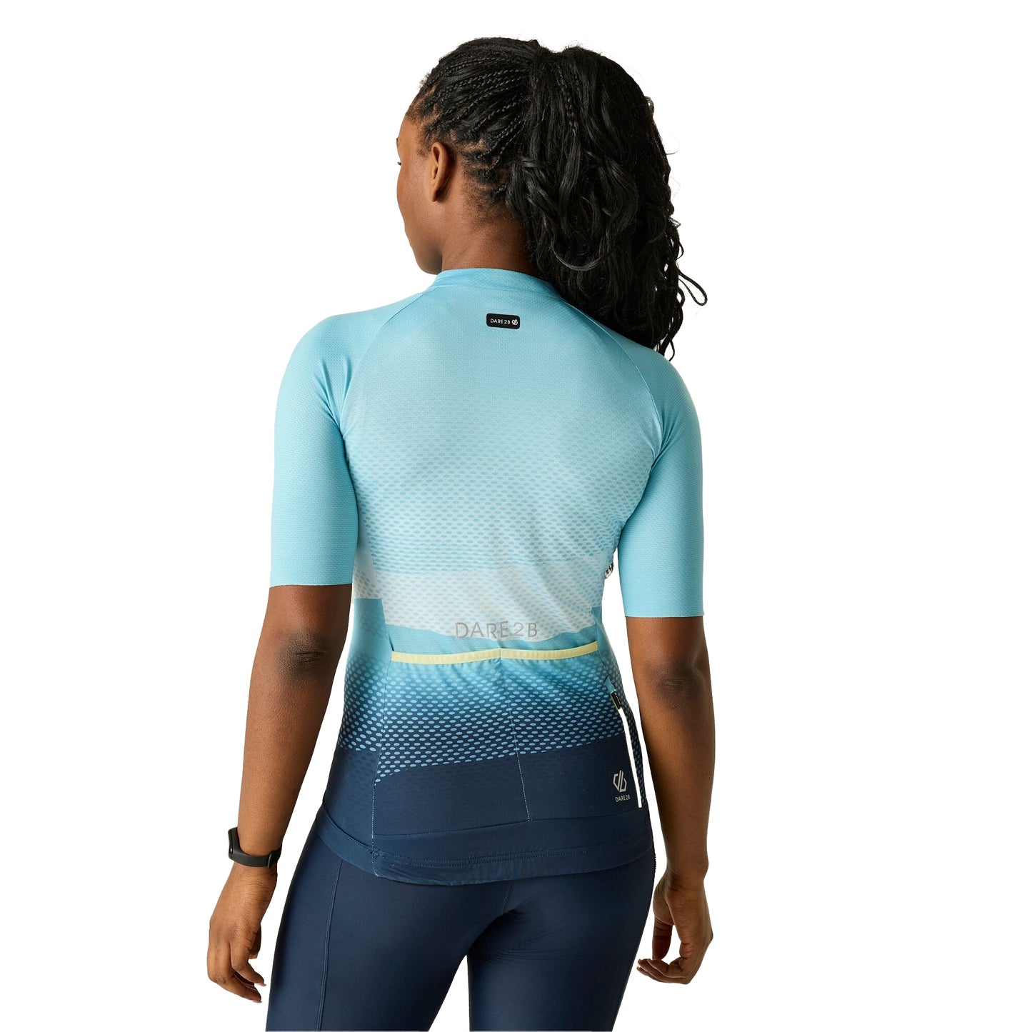 Nordic Blue - Back - Dare 2B Womens-Ladies Lightning Gradient Print Half-Sleeved Cycling Jersey