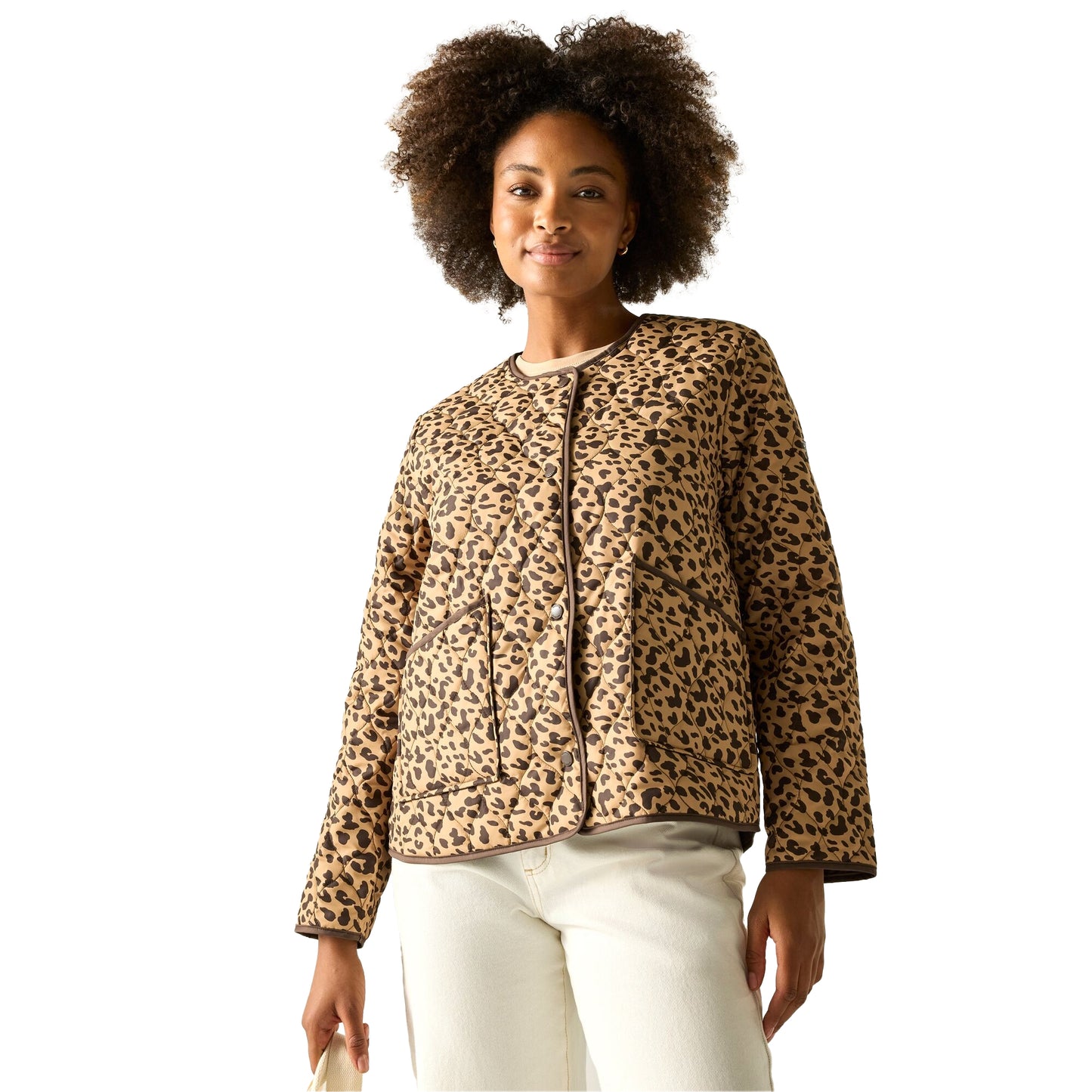 Brown - Lifestyle - Regatta Womens-Ladies Mira Leopard Print Jacket