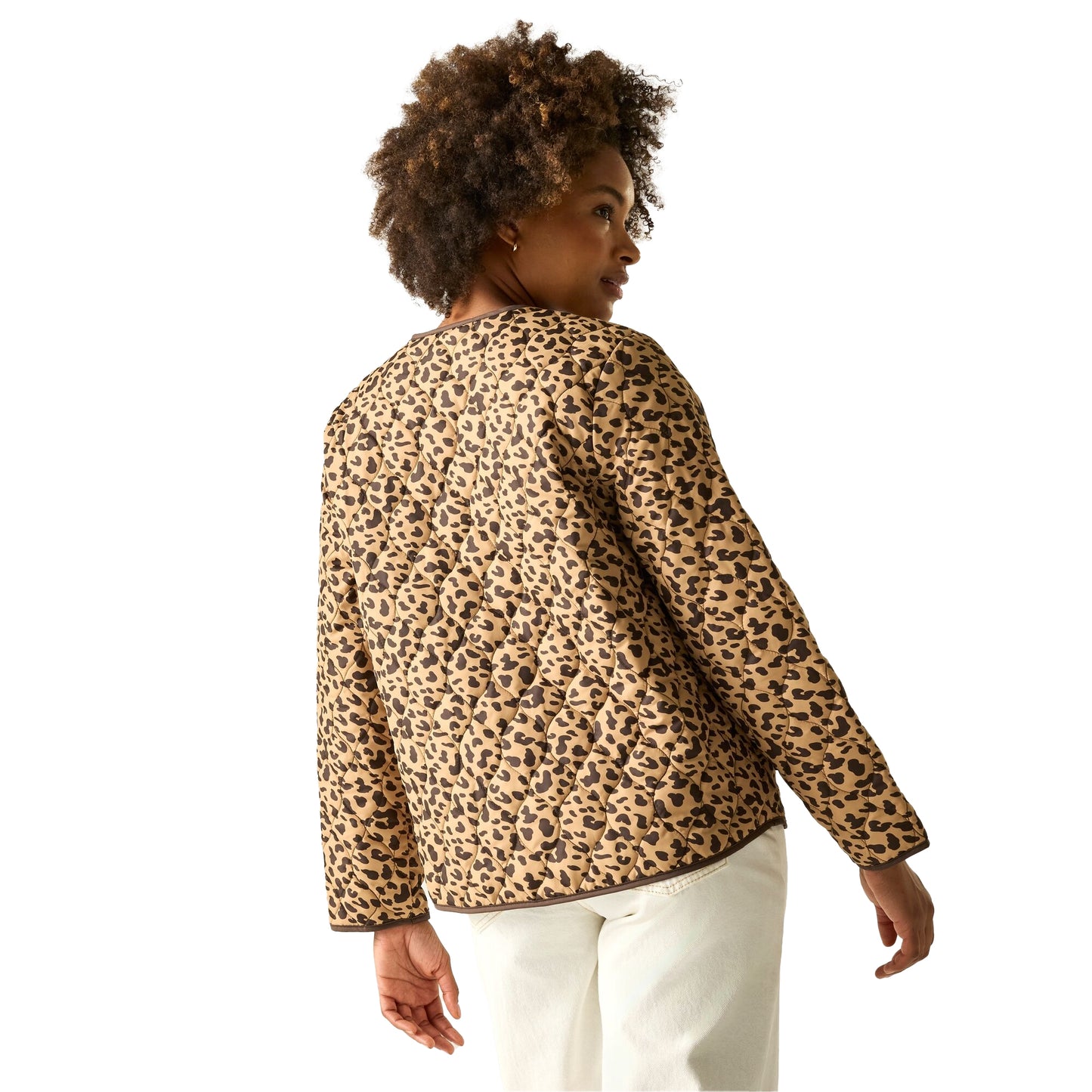 Brown - Pack Shot - Regatta Womens-Ladies Mira Leopard Print Jacket