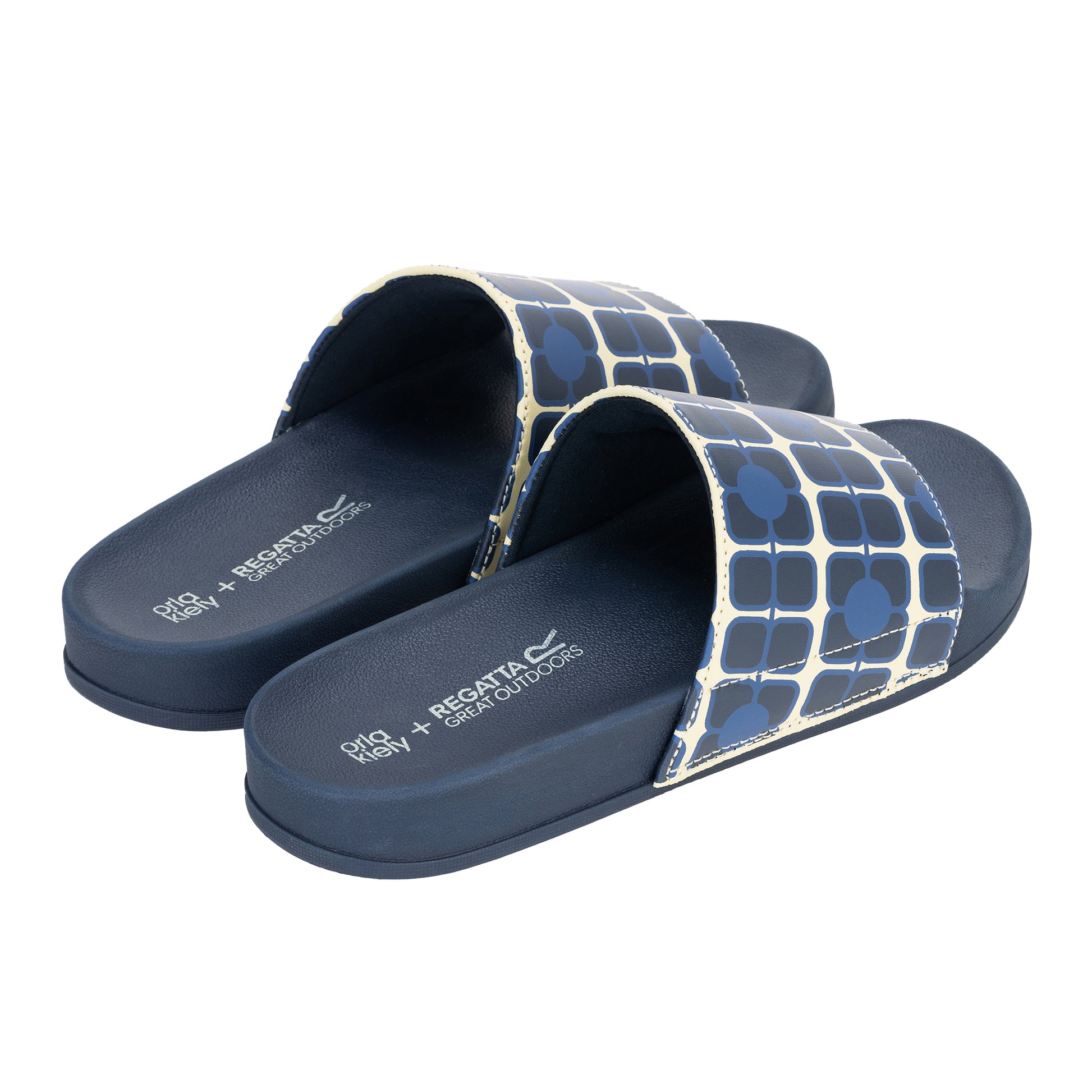 Navy - Back - Regatta Womens-Ladies Orla Kiely Sliders