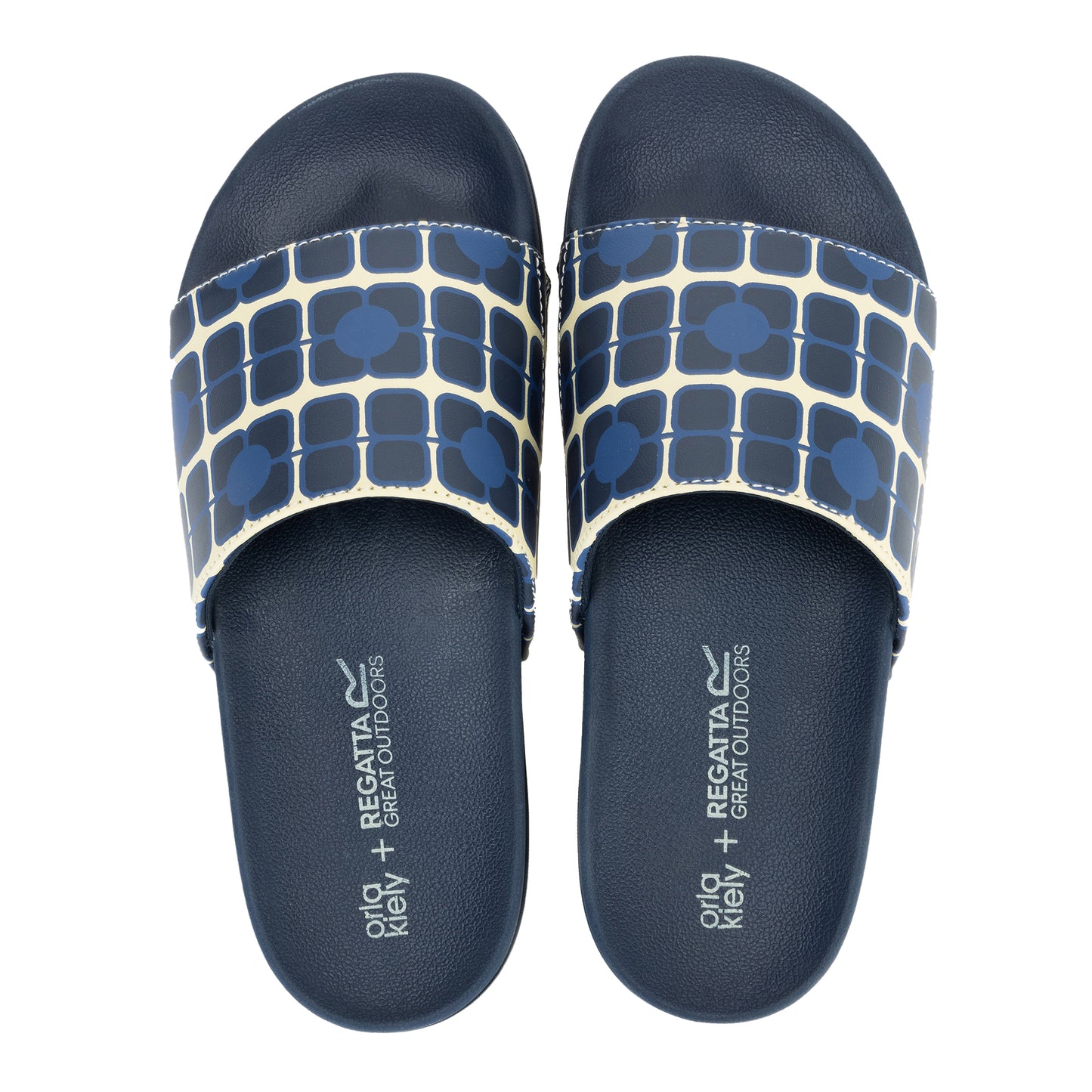 Navy - Pack Shot - Regatta Womens-Ladies Orla Kiely Sliders