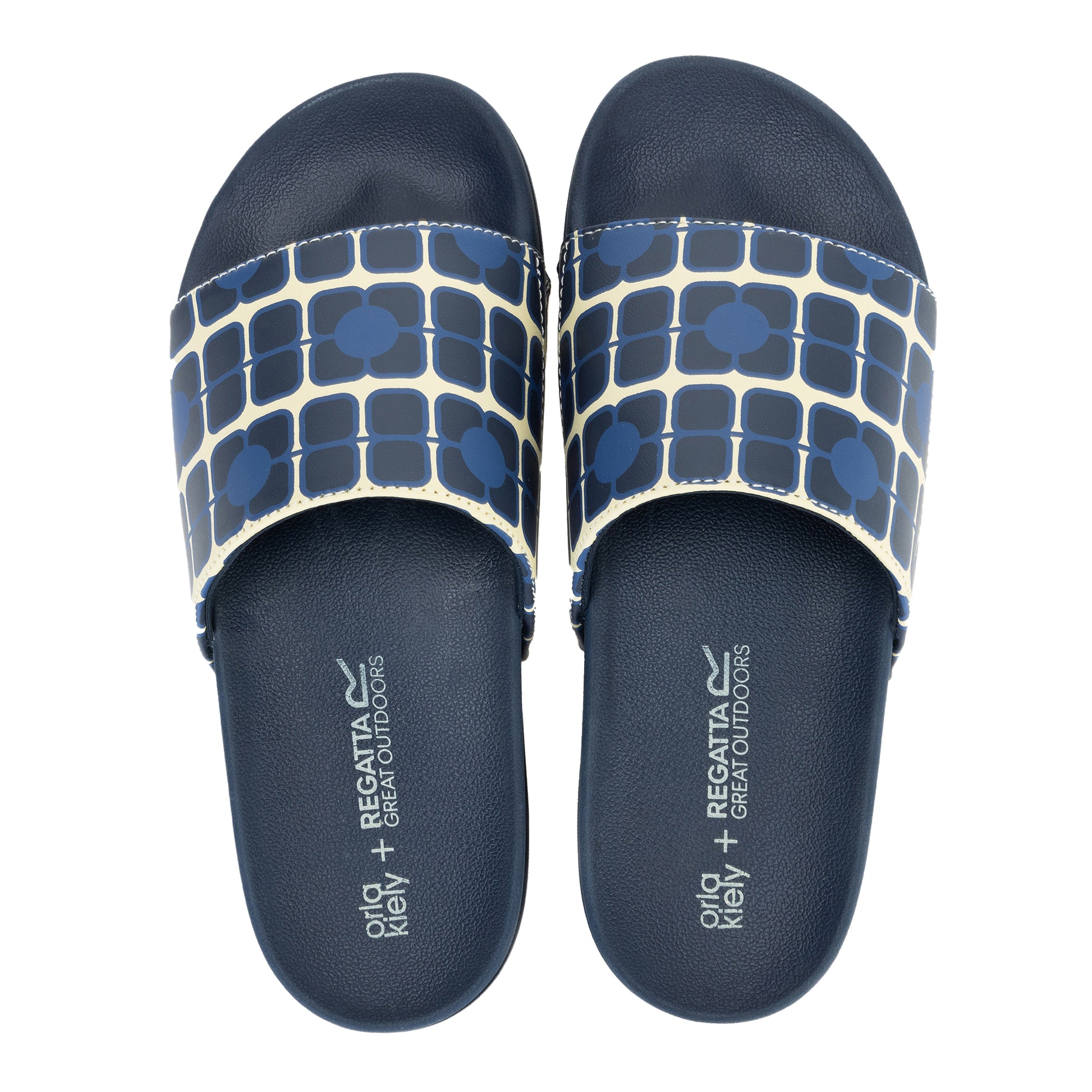 Navy - Pack Shot - Regatta Womens-Ladies Orla Kiely Sliders