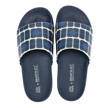 Navy - Pack Shot - Regatta Womens-Ladies Orla Kiely Sliders