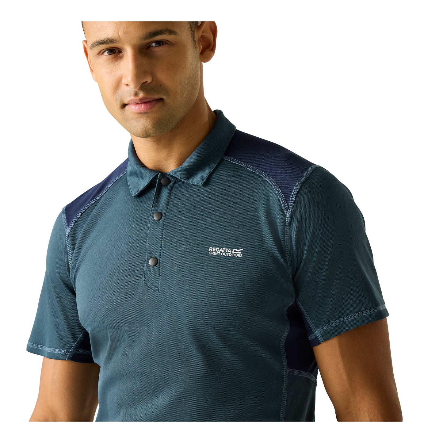 Night Sky - Side - Regatta Mens Virda Logo Polo Shirt