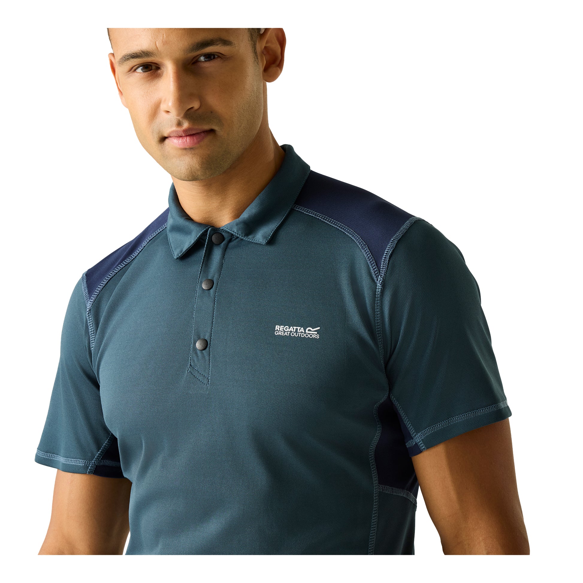 Night Sky - Side - Regatta Mens Virda Logo Polo Shirt
