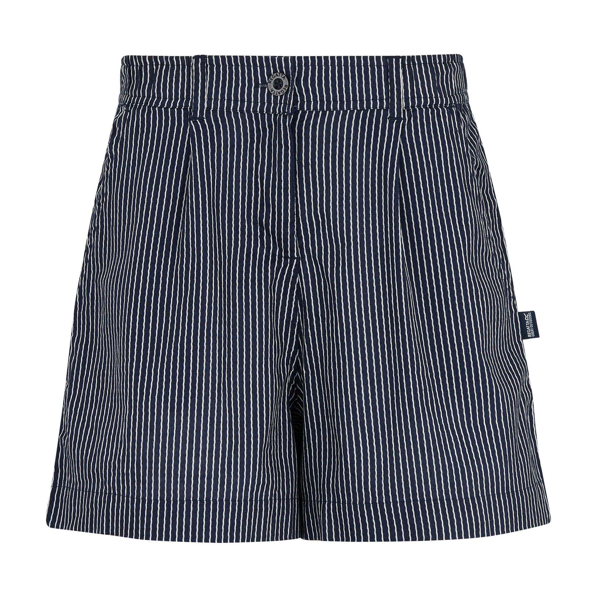 Navy-White - Front - Regatta Womens-Ladies Sabelle Vertical Stripe Casual Shorts