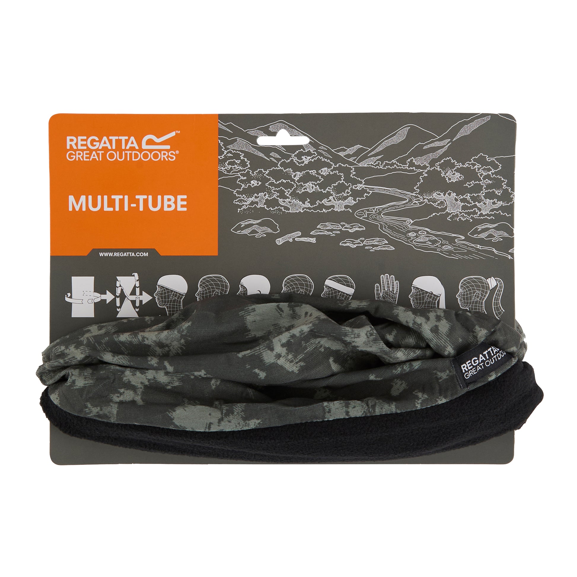 Olive Night - Back - Regatta Multitube II Camo Snood