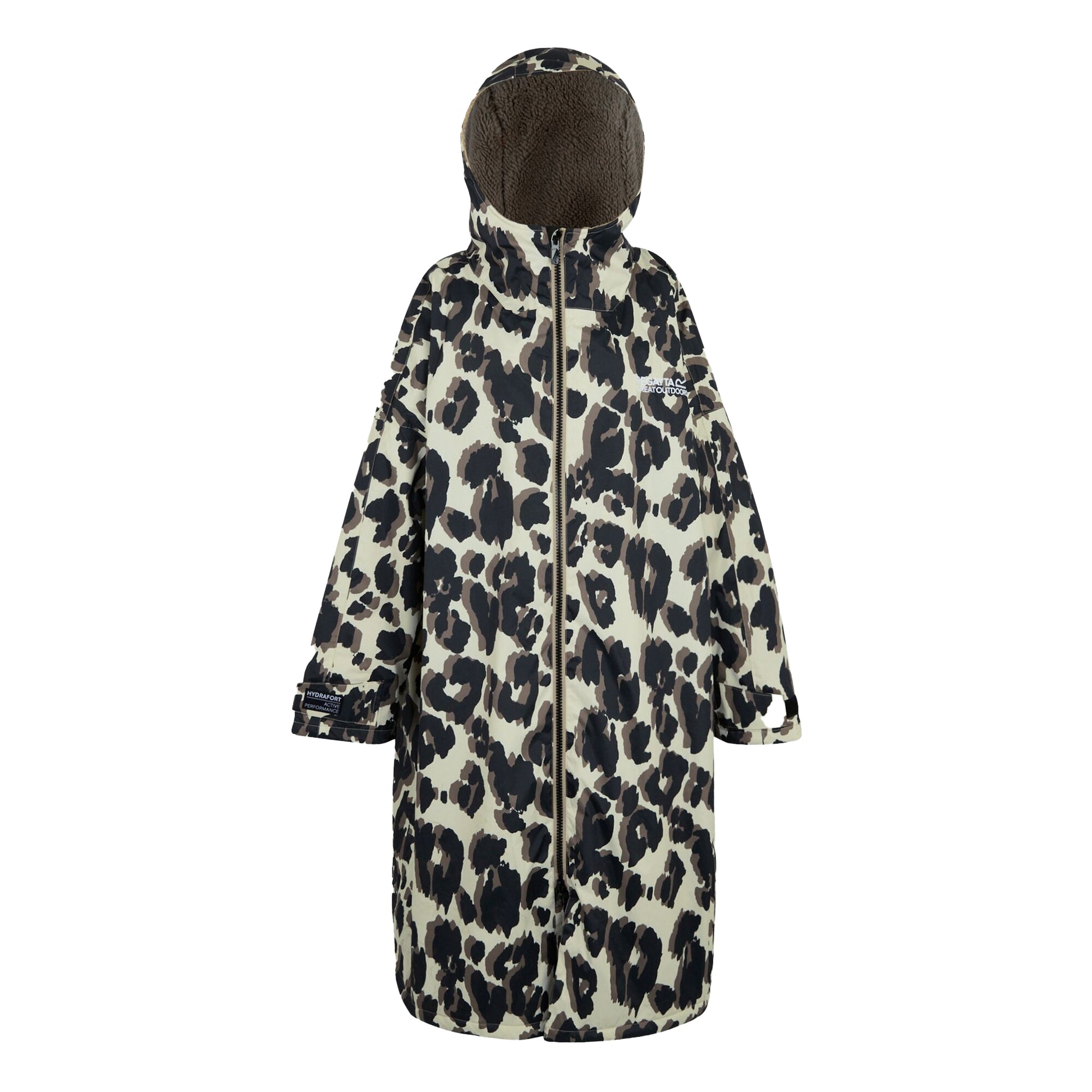 Multicoloured - Front - Regatta Unisex Adult Changing Leopard Print Robe