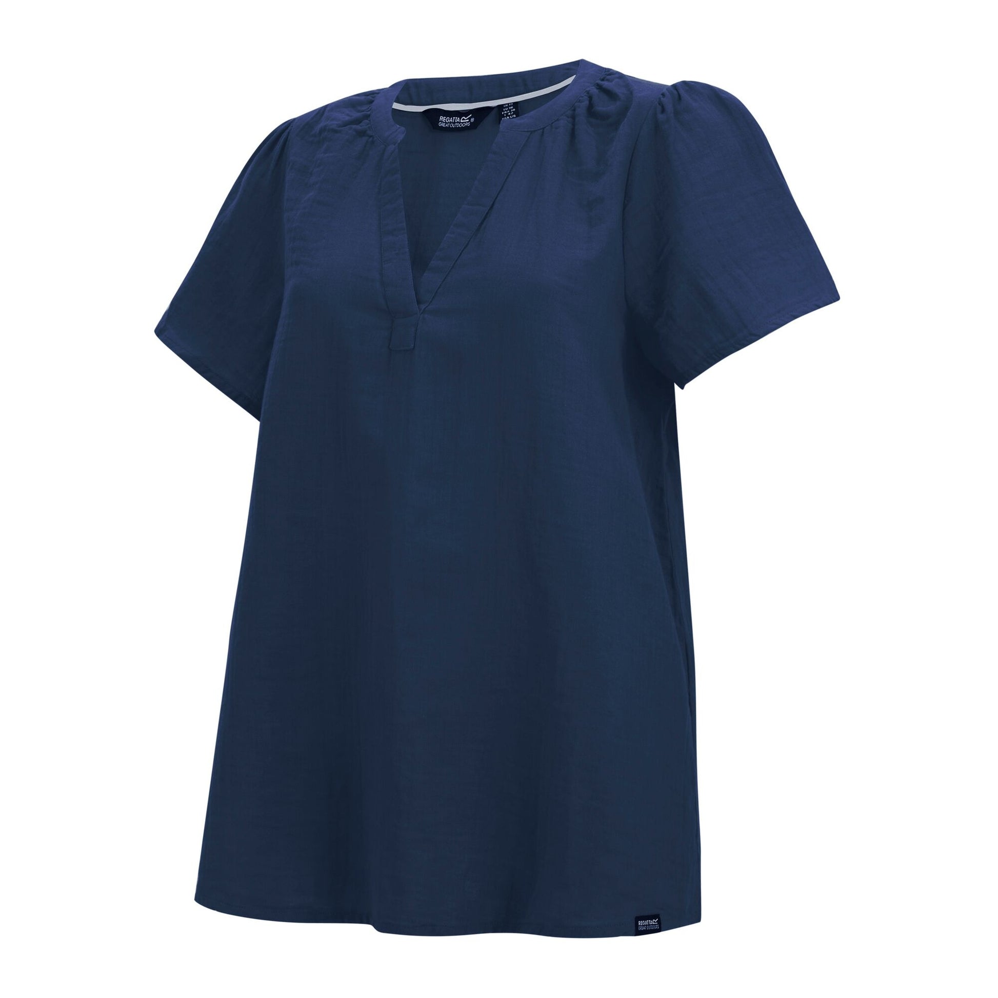 Navy Blue - Side - Regatta Womens-Ladies Selen Short-Sleeved Shirt