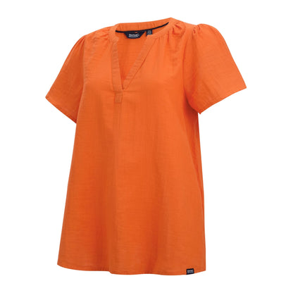 Tangerine Tango - Side - Regatta Womens-Ladies Selen Short-Sleeved Shirt