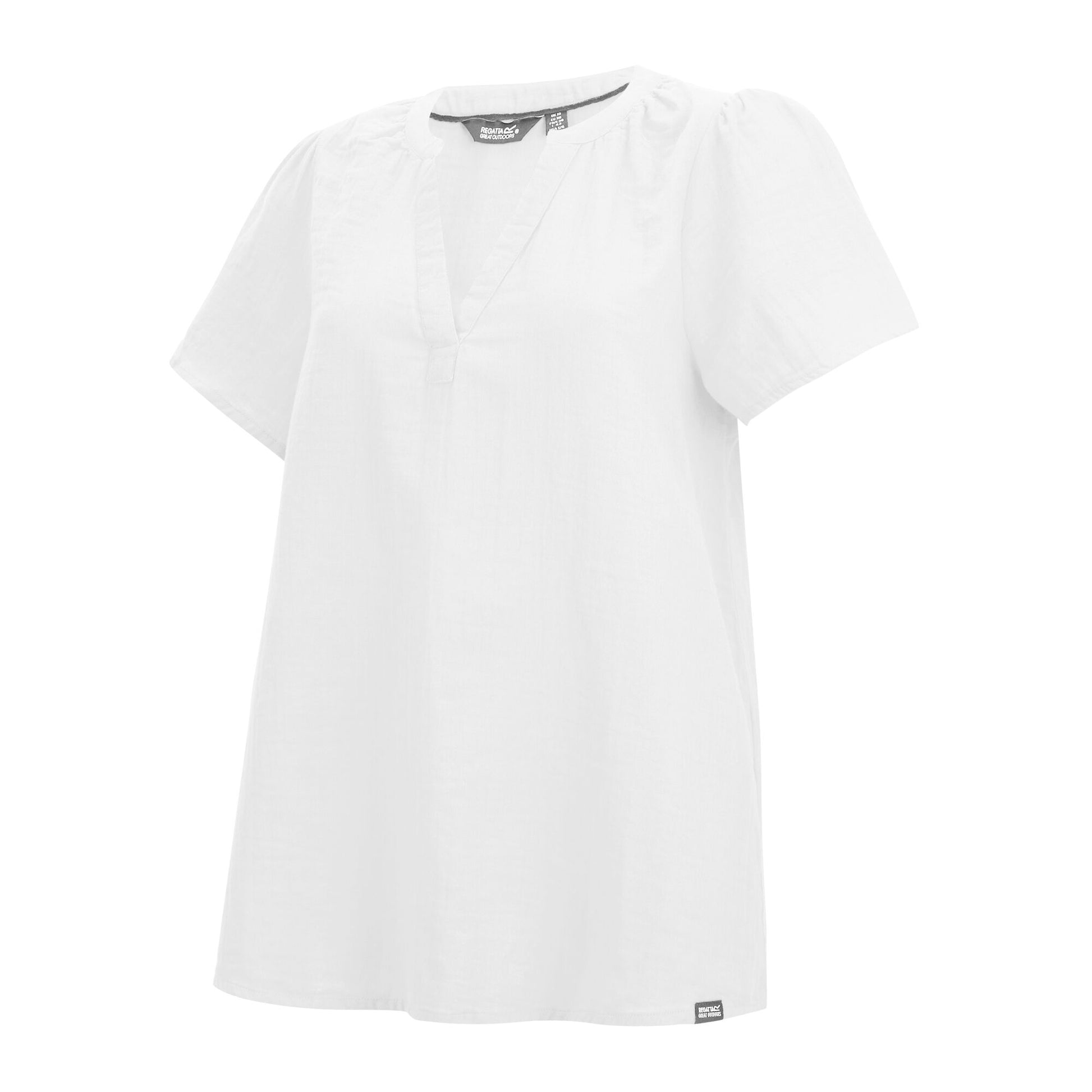 White - Side - Regatta Womens-Ladies Selen Short-Sleeved Shirt